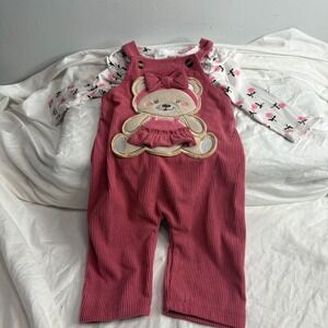 baby girl's pink teddy bear jumpsuit or romper 3-6 months